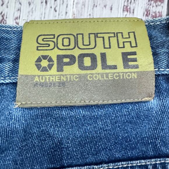 Southpole Vintage Denim Shorts Men’s 32 Y2K Baggy Bermuda Medium Wash - Picture 6 of 8